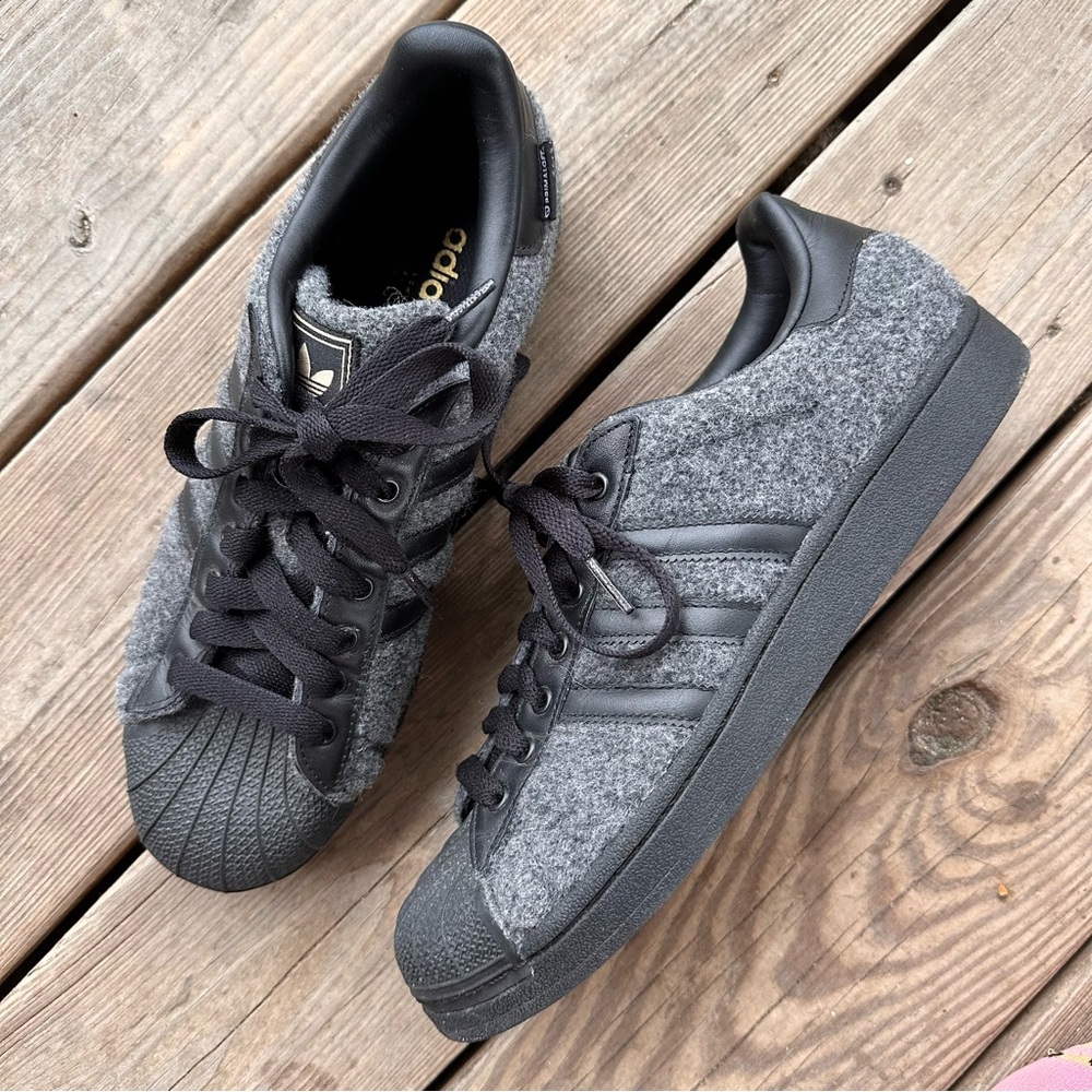 Adidas Superstar 2 Primaloft Wool Gray Black Men 10